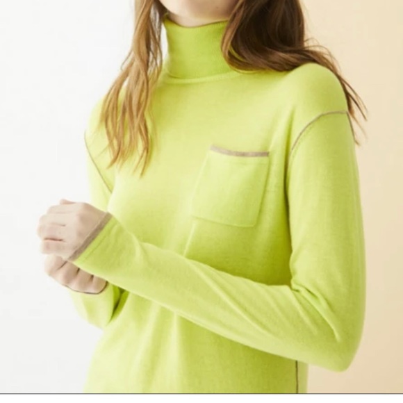 Vilagallo Sweaters - Vilagallo Nina Pocket Turtleneck Sweater in Green